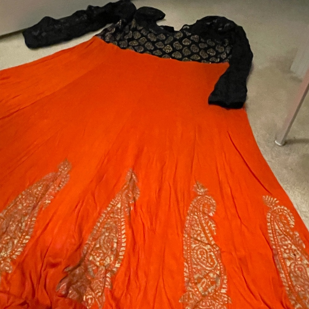 Gold Print Net Kurti - image 1